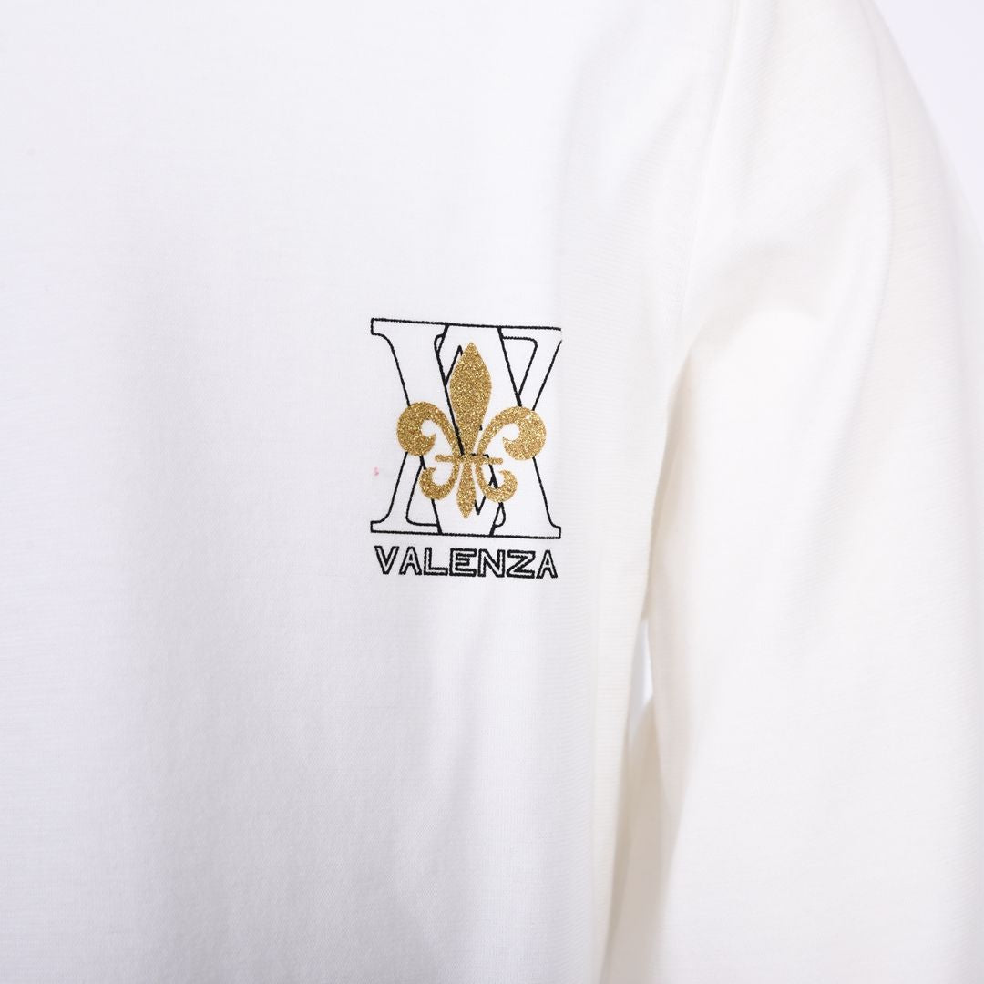 【Lサイズ】【綿100%】5分袖　花束モチーフカットソー　VALENZA　5562318