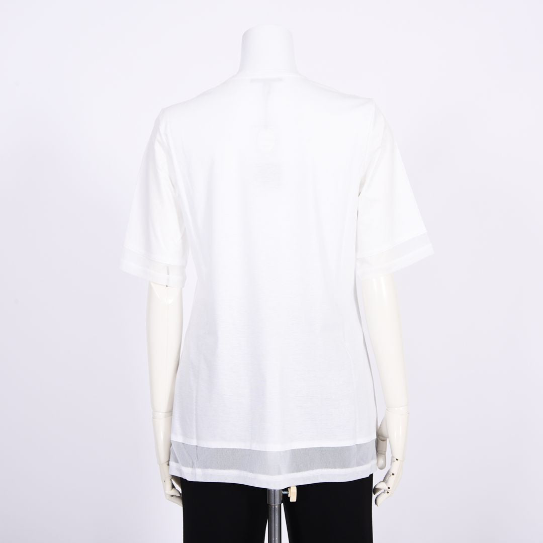 7分袖　チュール切り替えカットソー　VALENZA　5162305