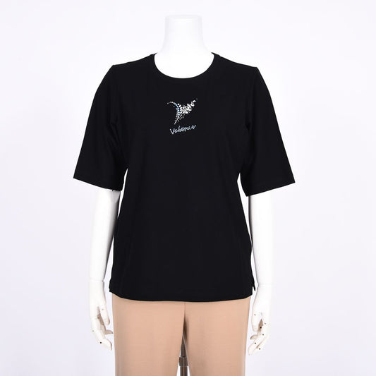 【Lサイズ】【綿100%】5分袖　花束モチーフカットソー　VALENZA　5562318