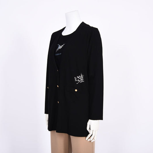 【Lサイズ】シルケット天竺　長袖カーディガン　VALENZA　5562308