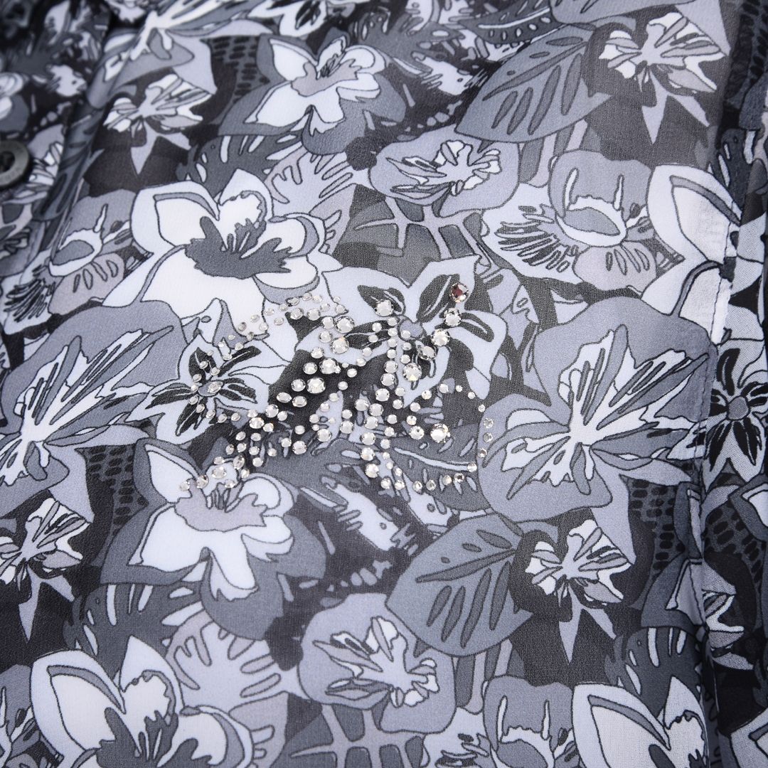 Aラインシルエット　花柄ブラウス　VALENZA　5161303