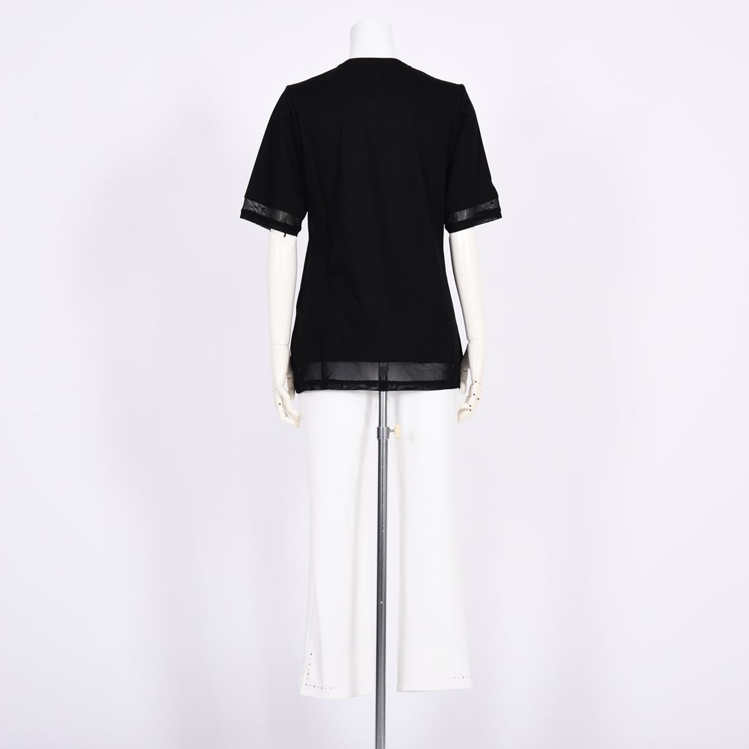 7分袖　チュール切り替えカットソー　VALENZA　5162305