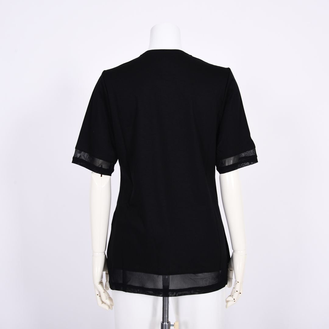 7分袖　チュール切り替えカットソー　VALENZA　5162305