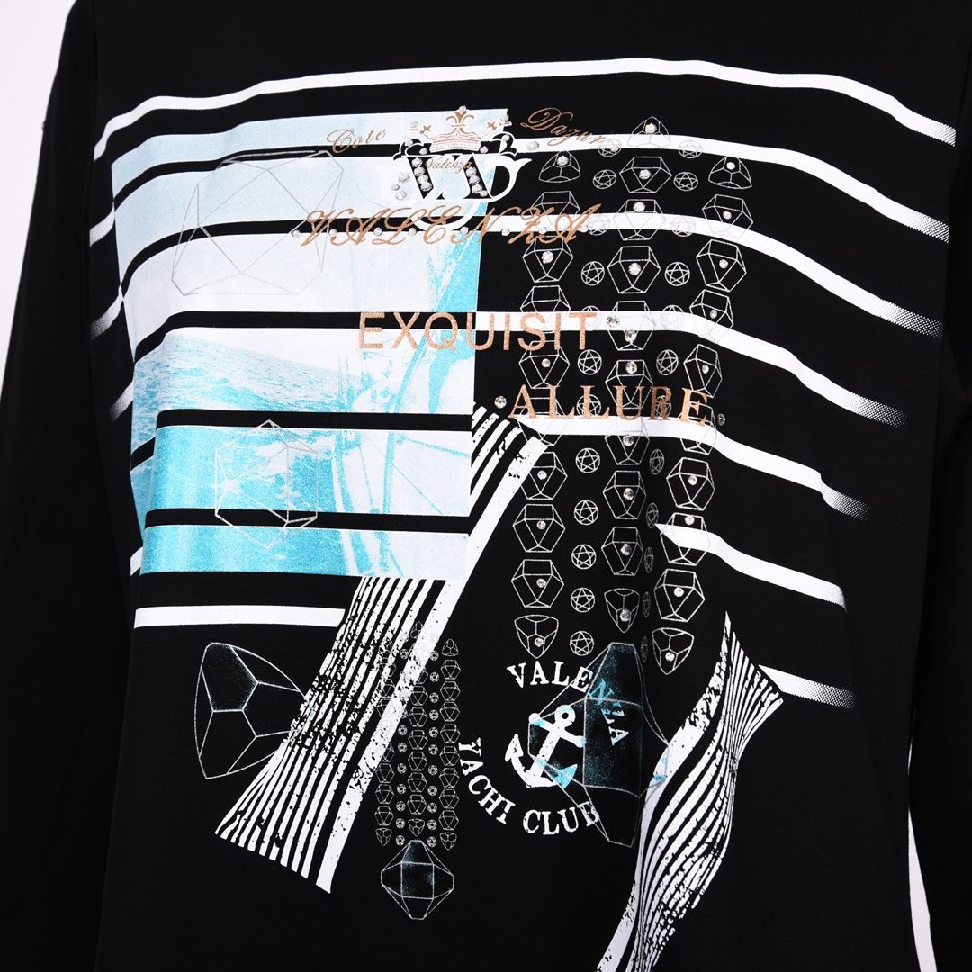 【Lサイズ】マリンモチーフ　Aラインカットソー　VALENZA　5562310