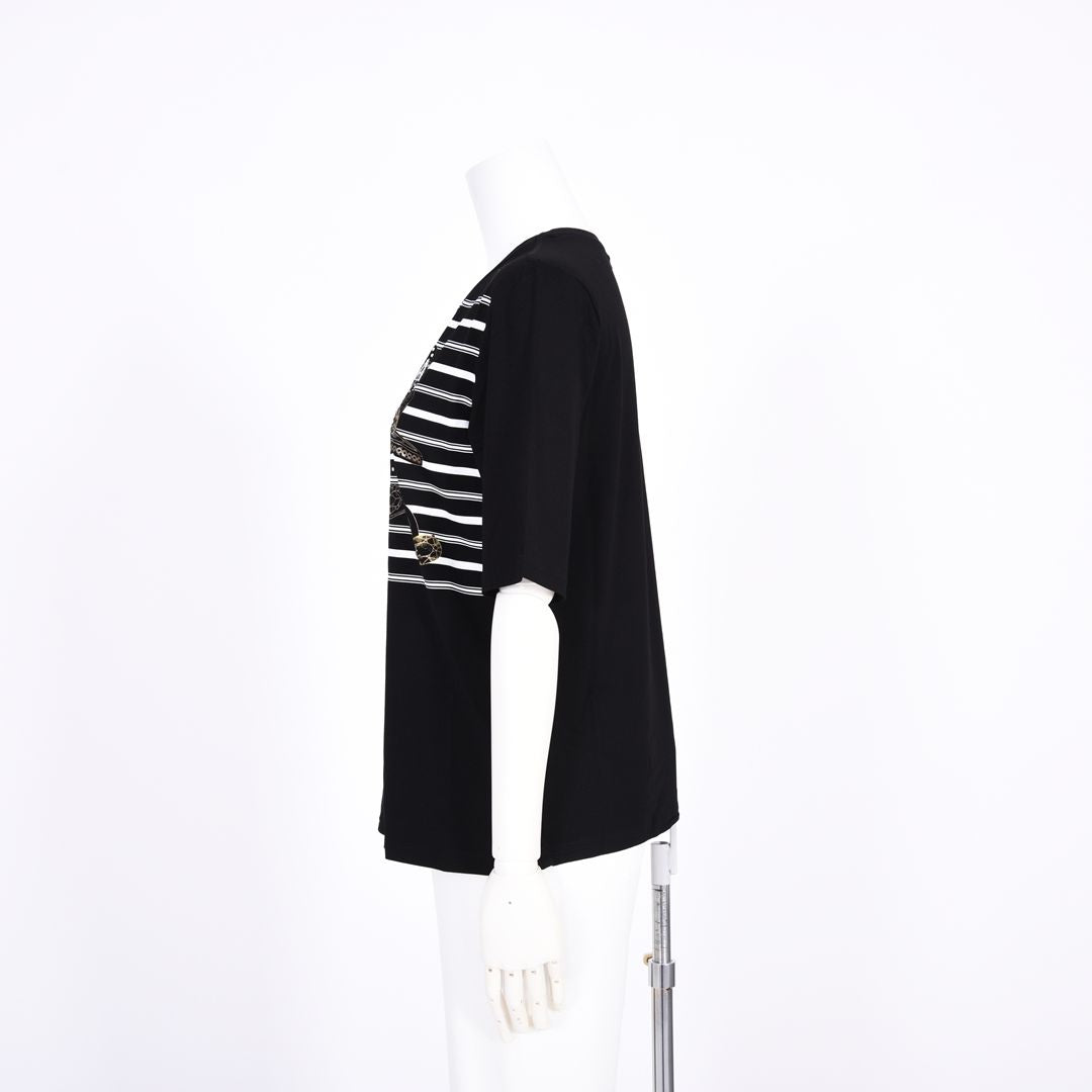 【Lサイズ】7分袖　フロントデザインカットソー　VALENZA　5562311