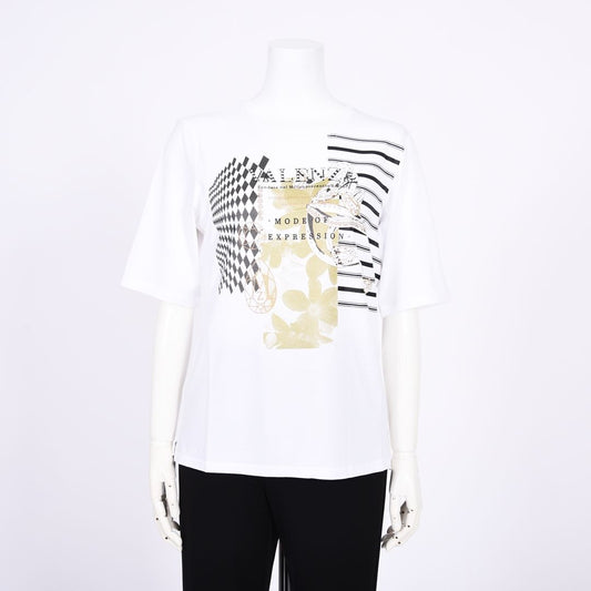 【Lサイズ】7分袖　フロントデザインカットソー　VALENZA　5562311