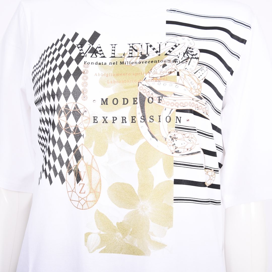 【Lサイズ】7分袖　フロントデザインカットソー　VALENZA　5562311