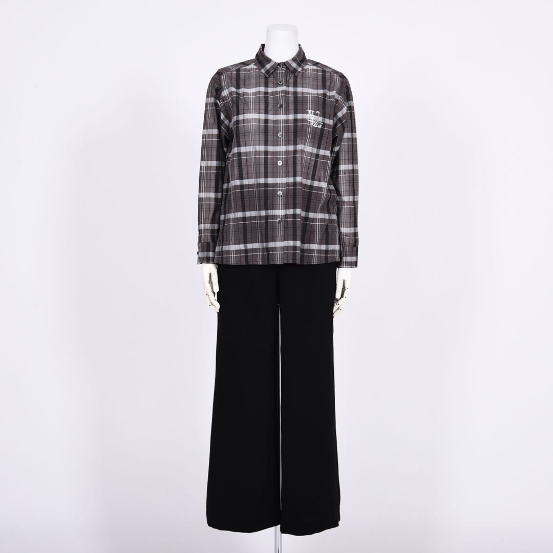 シアーチェック　シャツブラウス　VALENZA　5161306