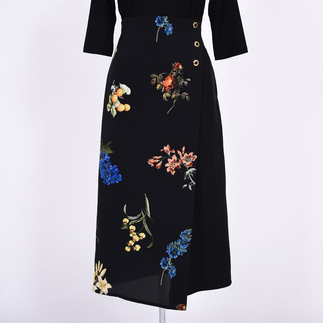 ラップ風ロングタイトスカート　B DONNA　6055109