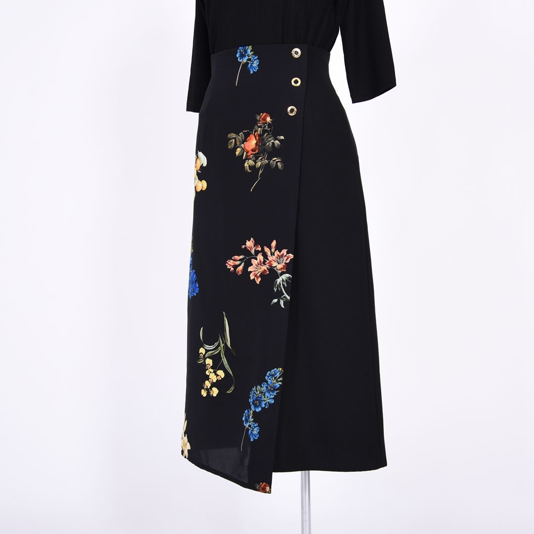 ラップ風ロングタイトスカート　B DONNA　6055109