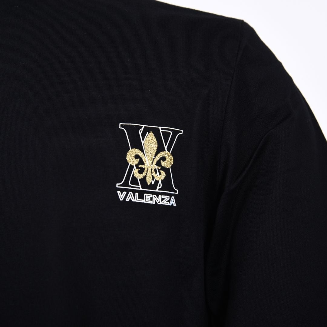 【綿100%】フロントモチーフ　5分袖カットソー　VALENZA　5162425