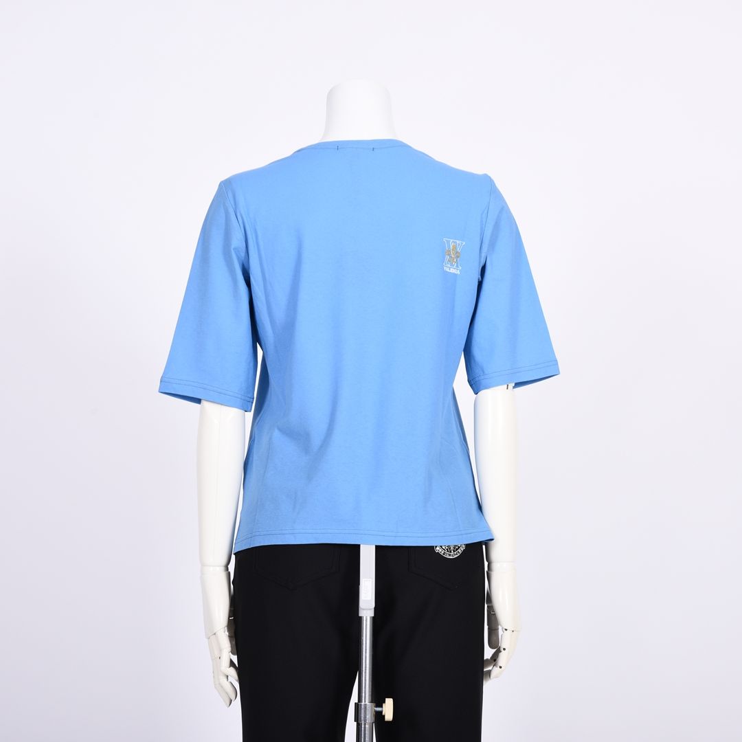 【綿100%】ワッペンモチーフ　5分袖カットソー　VALENZA　5162317