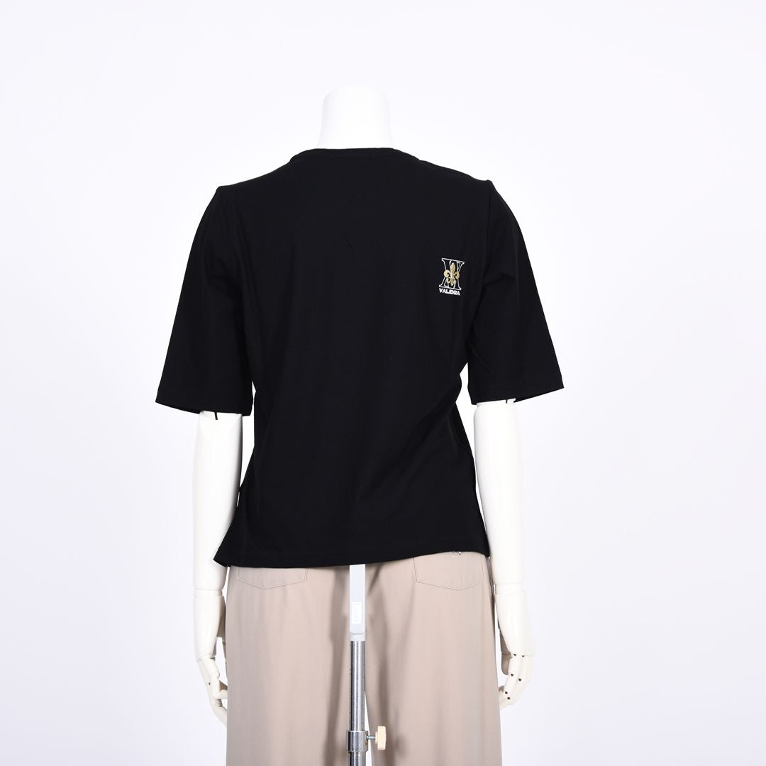 【綿100%】ワッペンモチーフ　5分袖カットソー　VALENZA　5162317