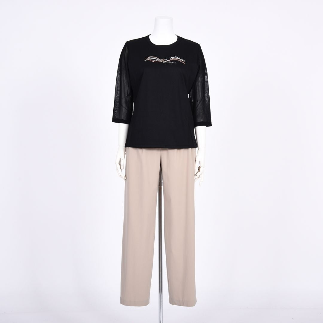 袖チュール　7分袖カットソー　VALENZA　5162406