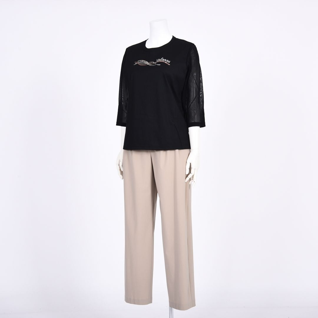 袖チュール　7分袖カットソー　VALENZA　5162406