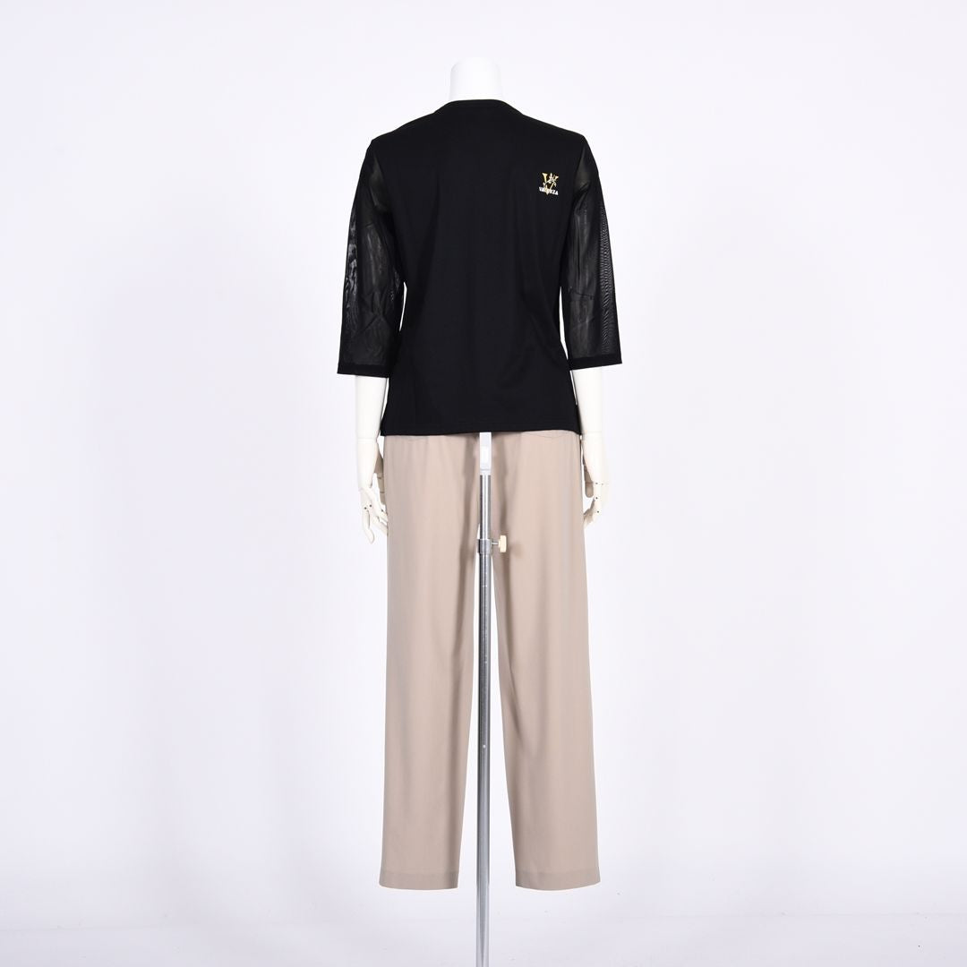 袖チュール　7分袖カットソー　VALENZA　5162406