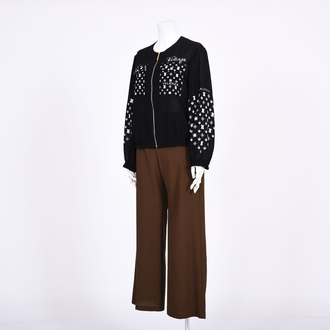 麻調ノーカラー　シアーブルゾン　VALENZA　5167307