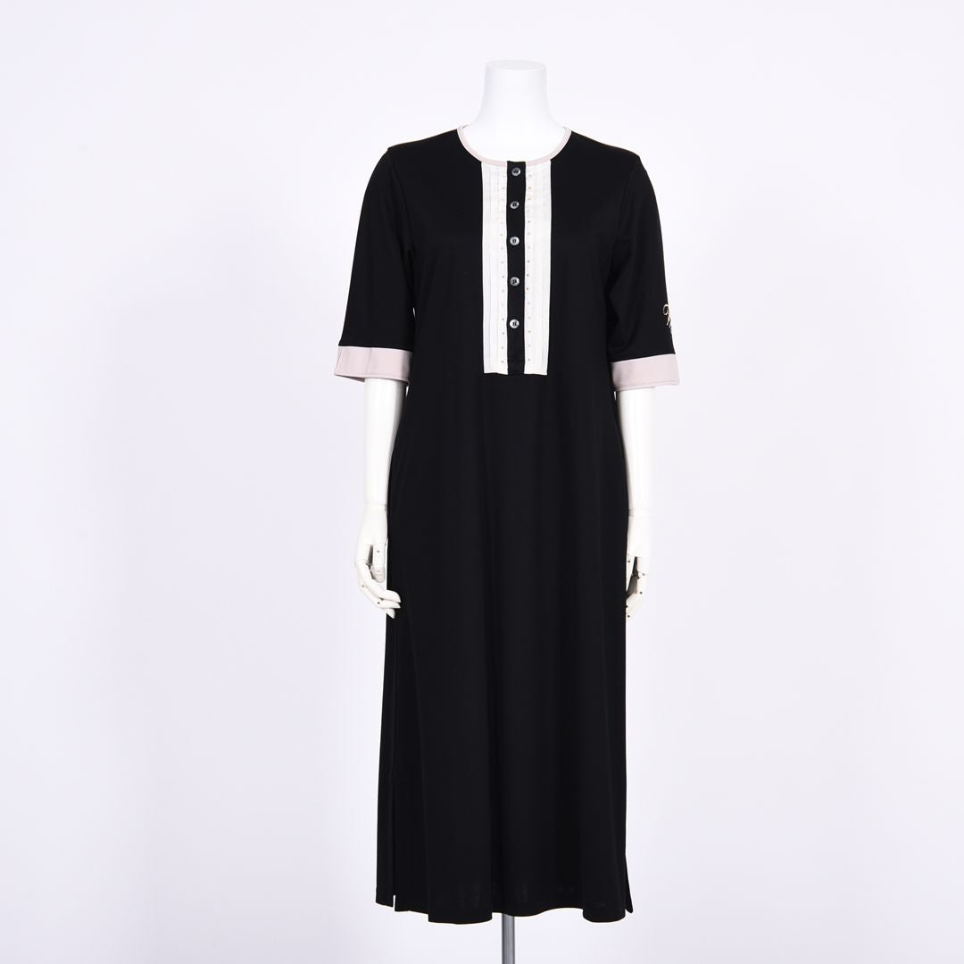 ポンチ素材　配色ワンピース　VALENZA　5169400
