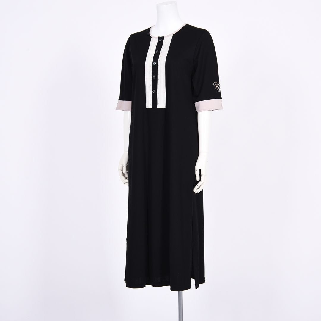 ポンチ素材　配色ワンピース　VALENZA　5169400