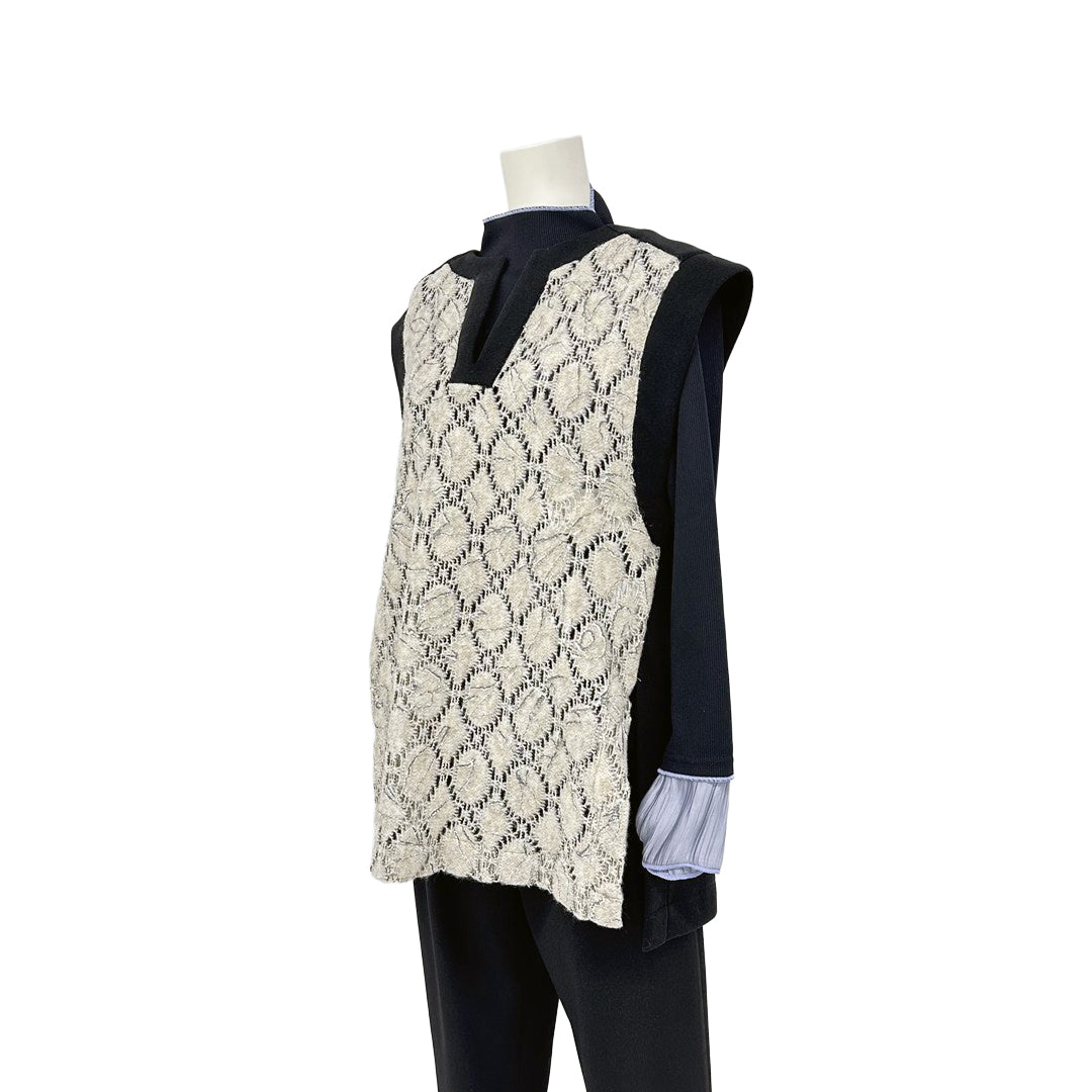 Vネック　異素材ドッキングベスト　B DONNA　6057113