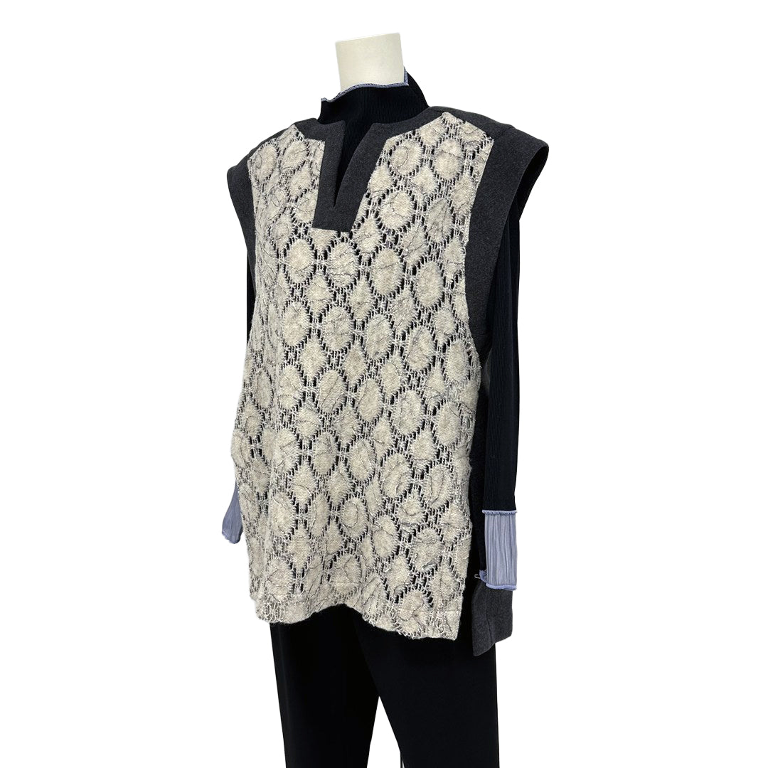 Vネック　異素材ドッキングベスト　B DONNA　6057113