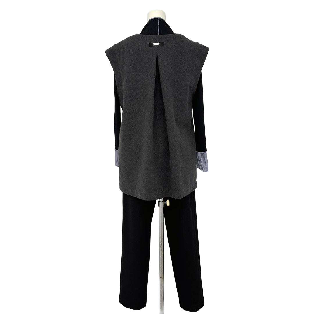 Vネック　異素材ドッキングベスト　B DONNA　6057113