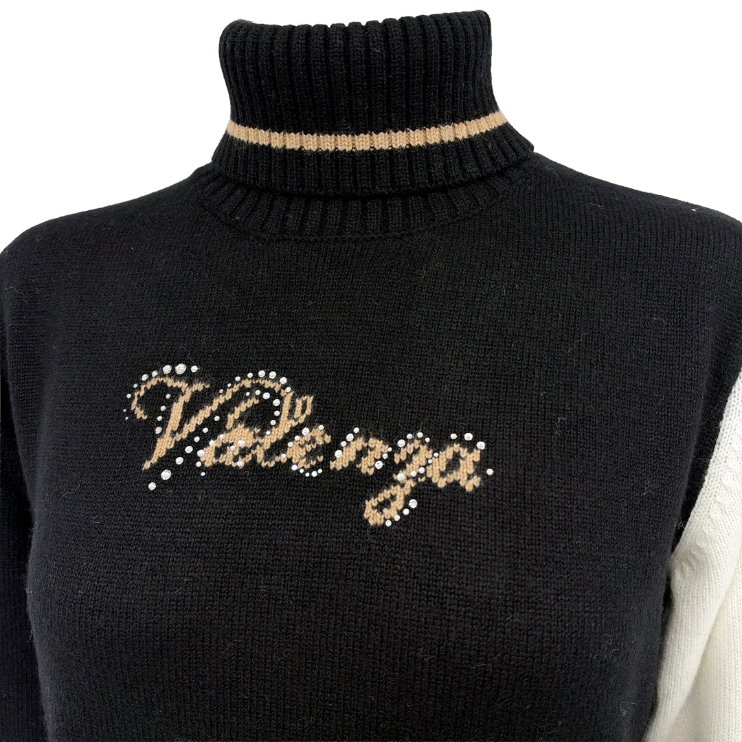 【Lサイズ】【カシミヤ混】配色タートルニット　VALENZA　5563705