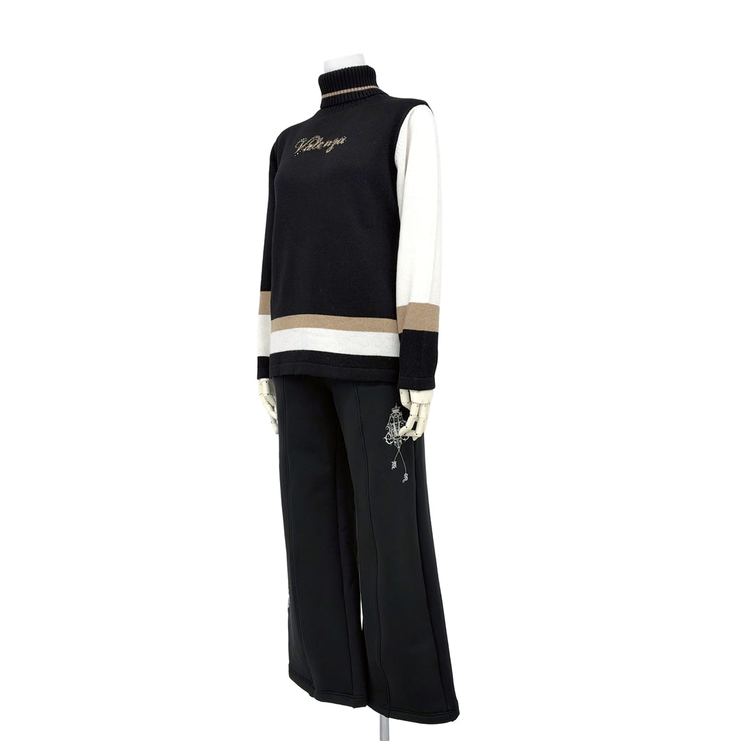 【カシミヤ混】 配色タートルニット　VALENZA　5163705