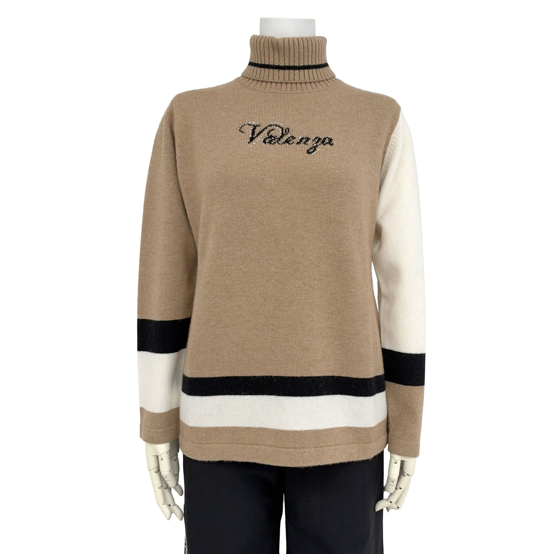 【カシミヤ混】 配色タートルニット　VALENZA　5163705