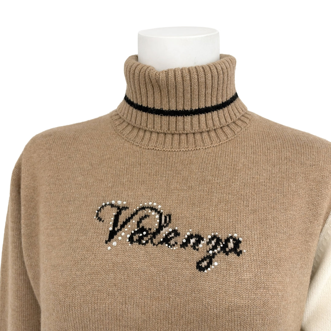 【Lサイズ】【カシミヤ混】配色タートルニット　VALENZA　5563705