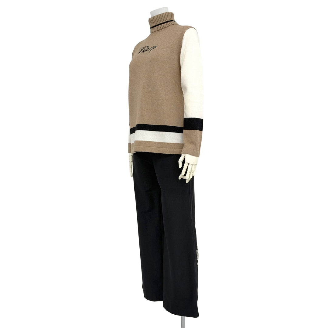 【Lサイズ】【カシミヤ混】配色タートルニット　VALENZA　5563705