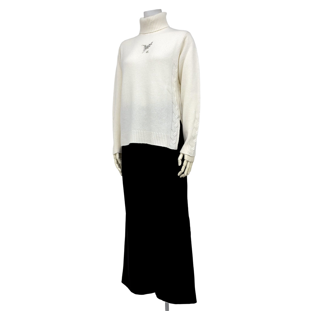 【Lサイズ】　【カシミヤ混】シンプルモチーフ タートルニット　VALENZA　5563706