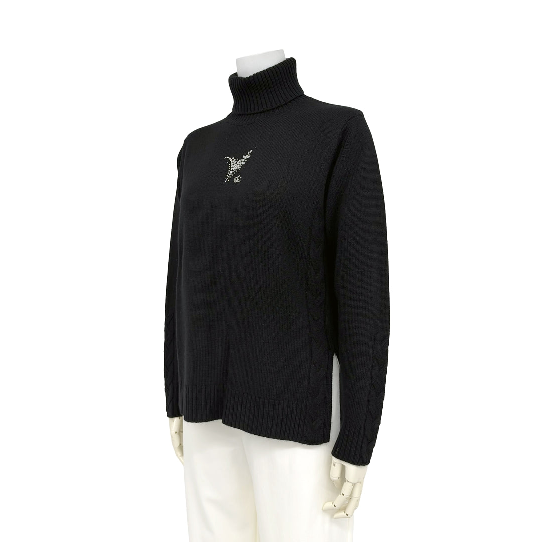 【Lサイズ】　【カシミヤ混】シンプルモチーフ タートルニット　VALENZA　5563706