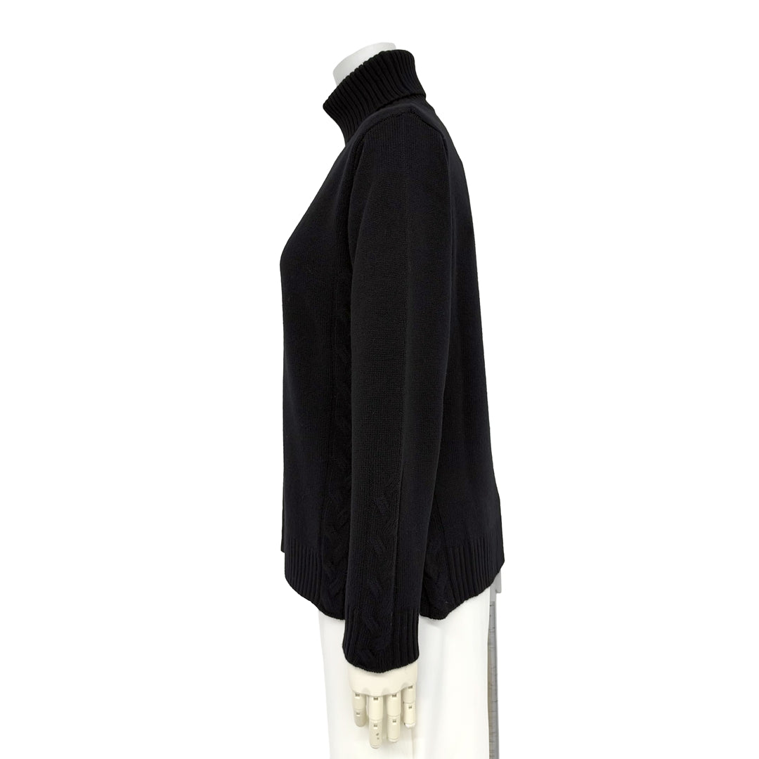 【Lサイズ】　【カシミヤ混】シンプルモチーフ タートルニット　VALENZA　5563706