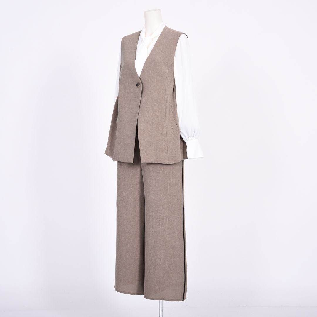 メランジツイル　ワイドパンツ　B DONNA　6056111