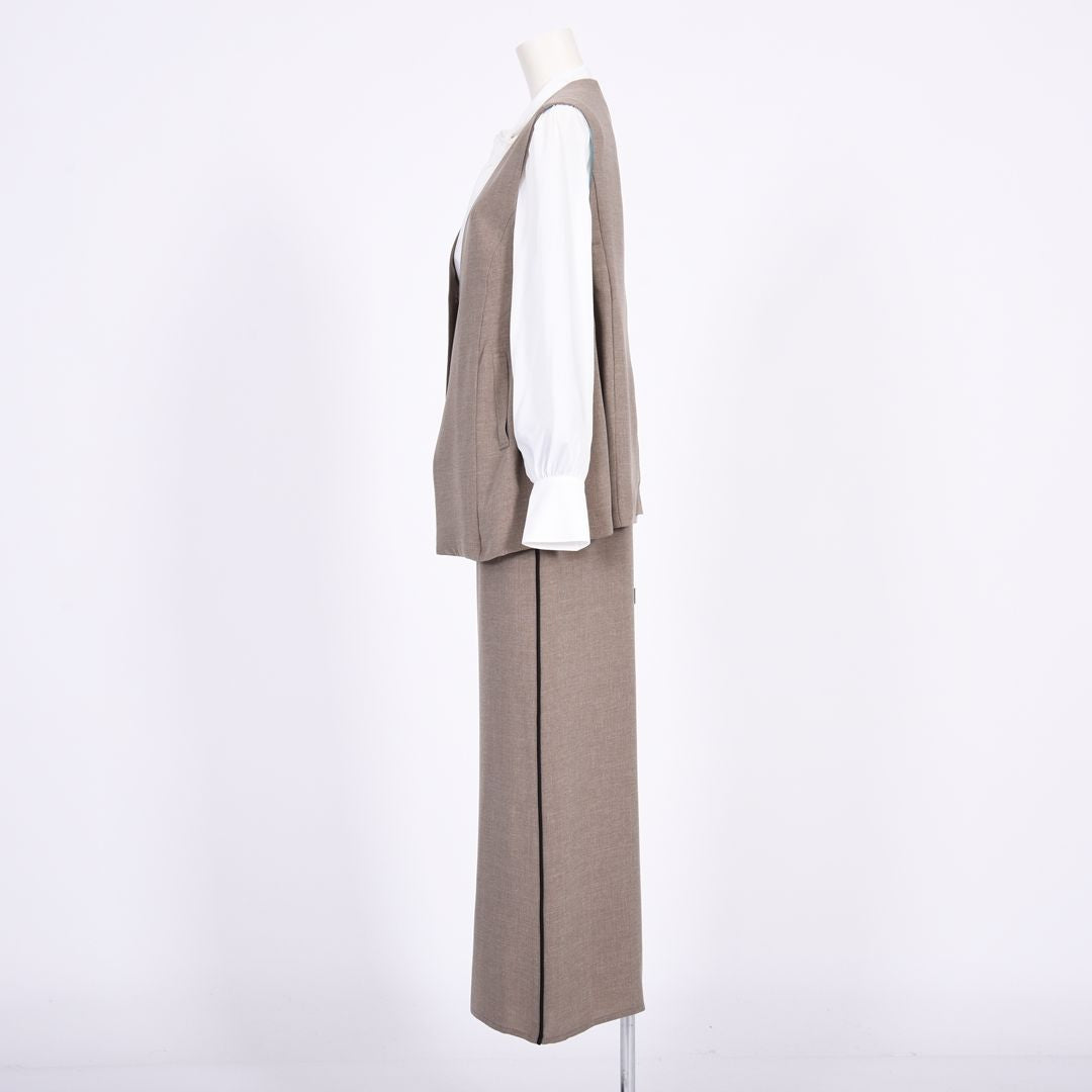 メランジツイル　ワイドパンツ　B DONNA　6056111