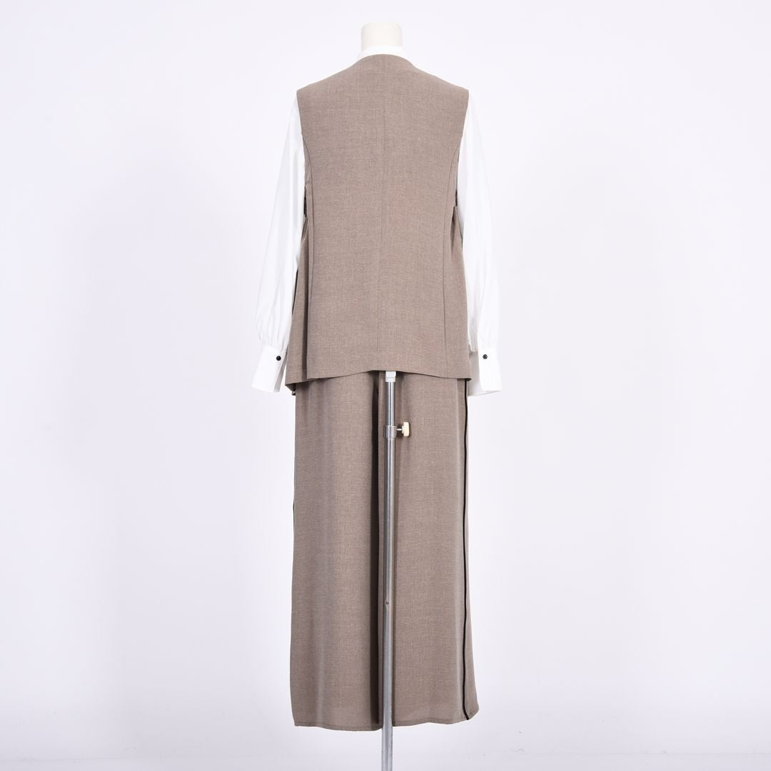 メランジツイル　ワイドパンツ　B DONNA　6056111
