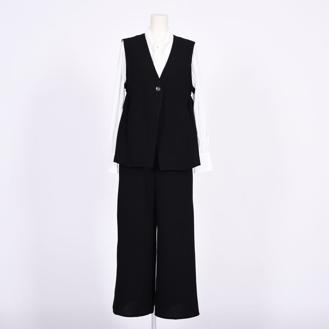 メランジツイル　ワイドパンツ　B DONNA　6056111