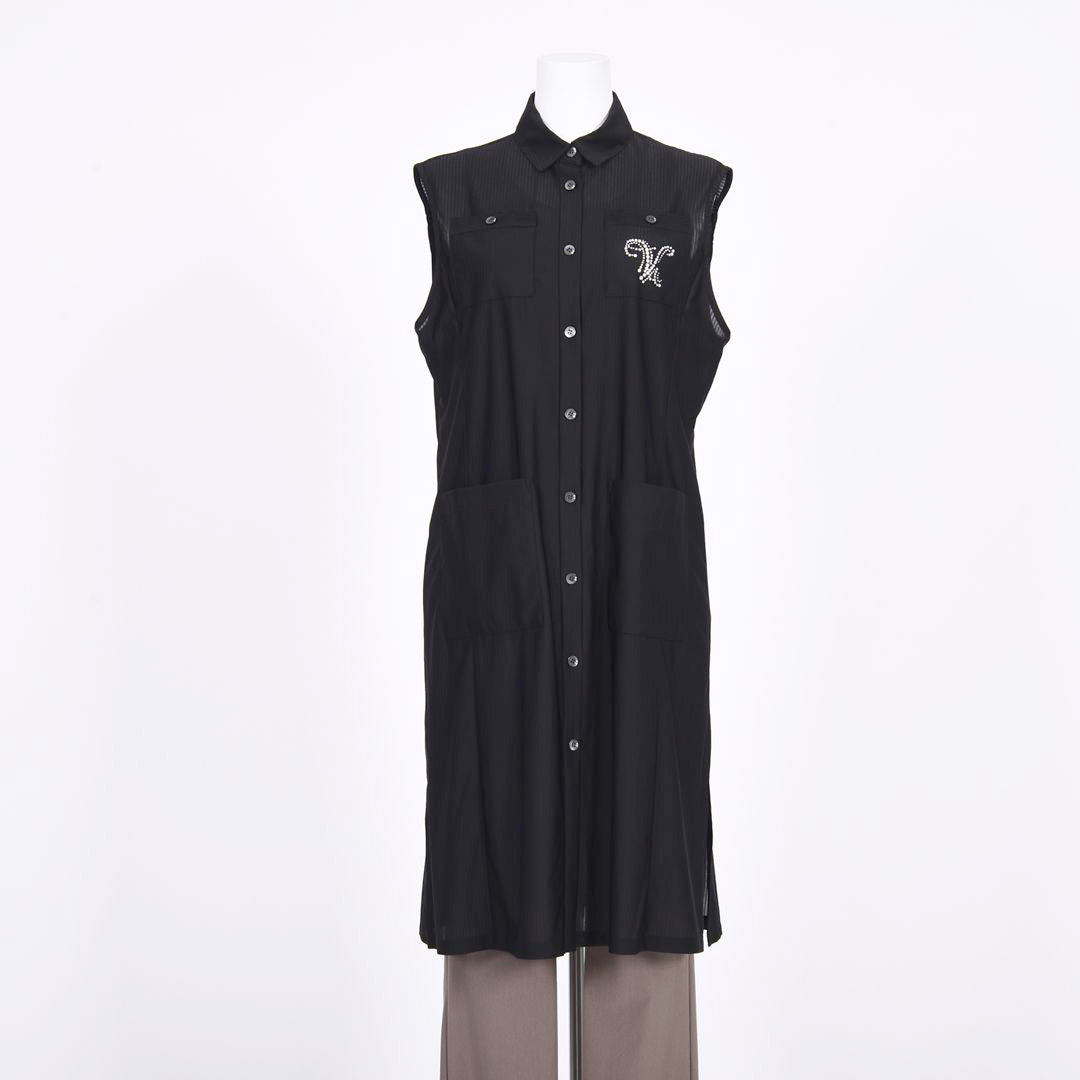 ストライプシアー　ノースリーブワンピース　VALENZA　5169401