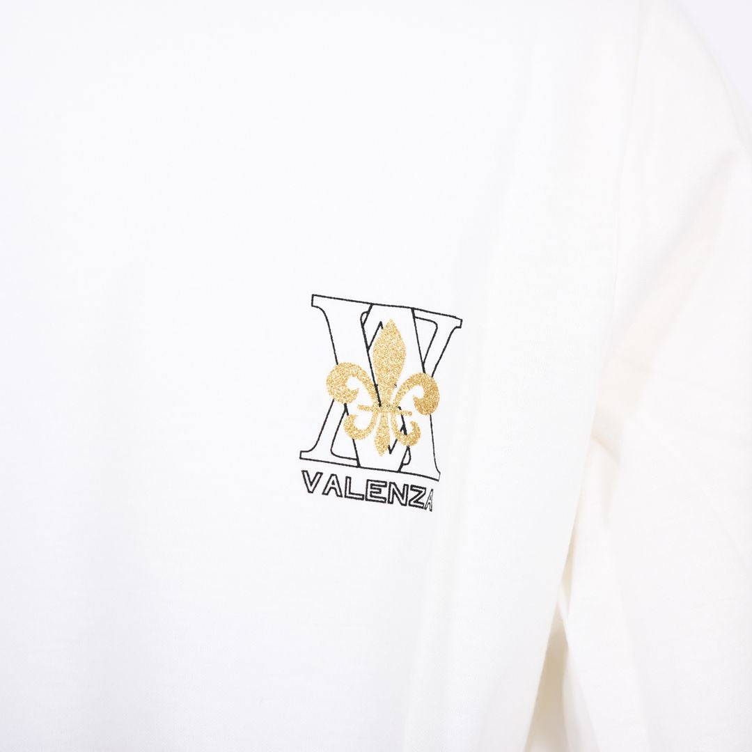【Lサイズ】【綿100%】カギ針モチーフ　5分袖カットソー　VALENZA　5562407