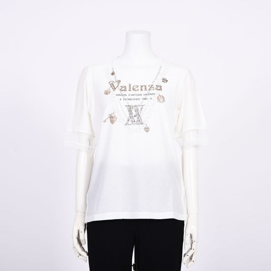 【綿100%】異素材切替　5分袖カットソー　VALENZA　5162417