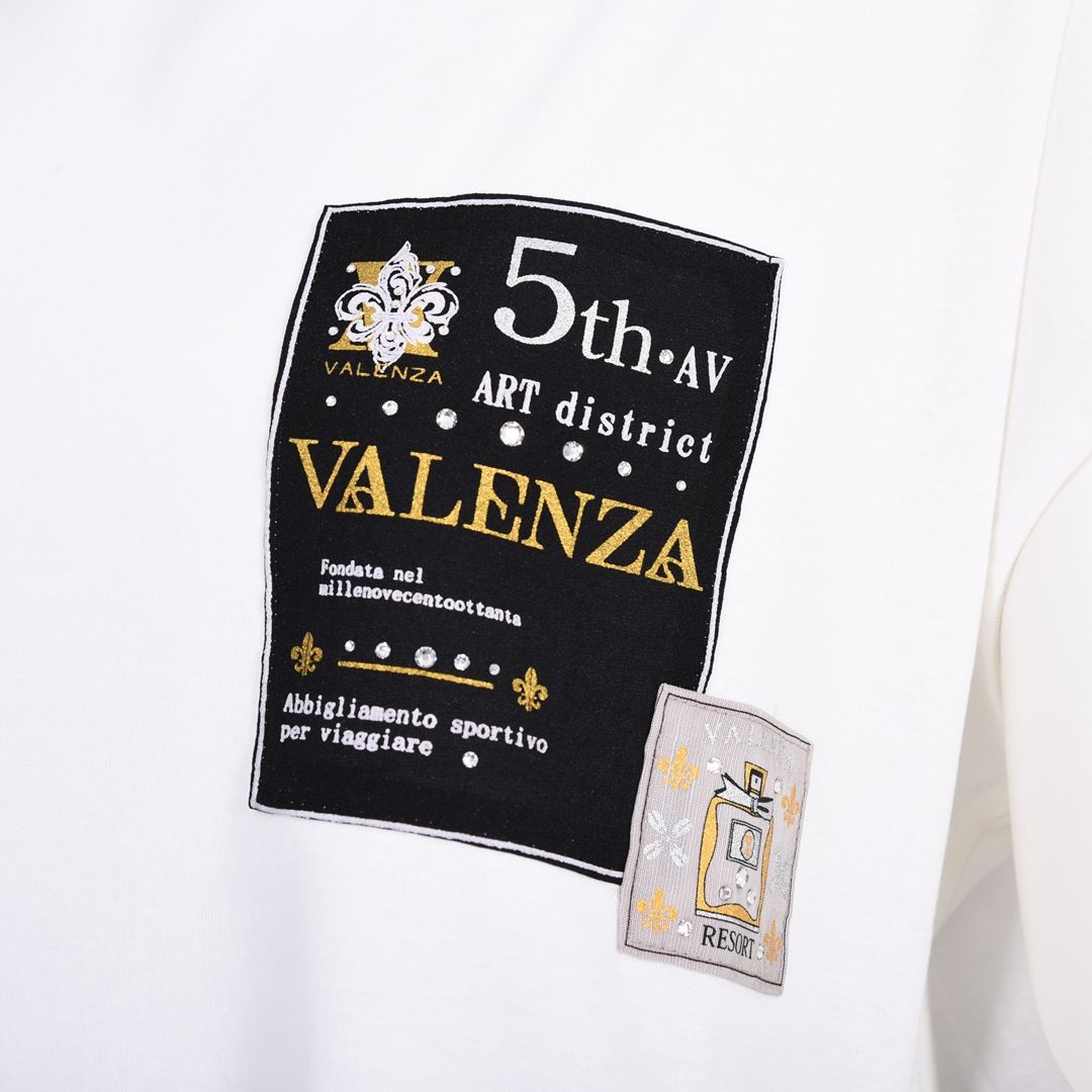 【Lサイズ】【綿100%】Wワッペン　フレンチスリーブカットソー　VALENZA　5562412
