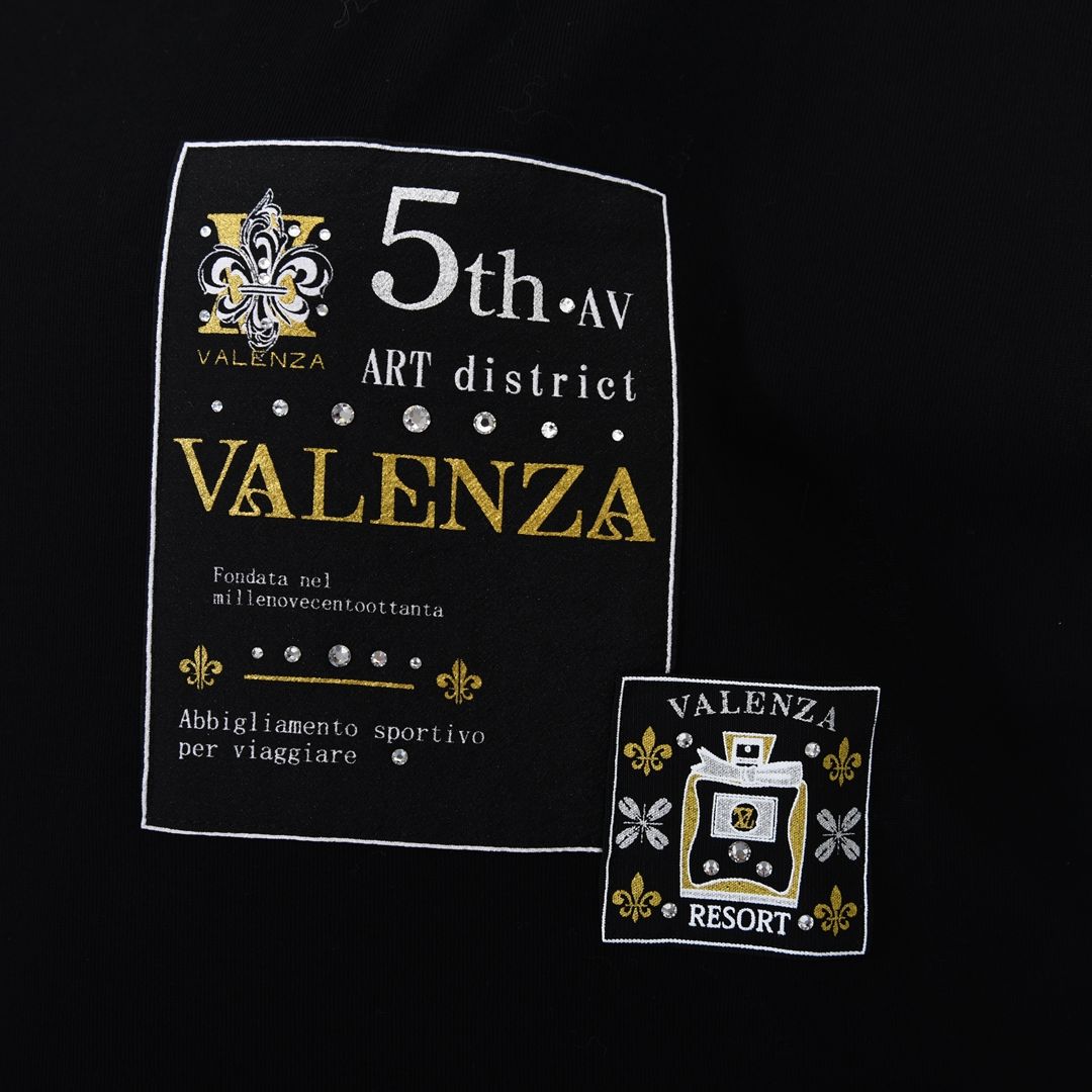 【Lサイズ】【綿100%】Wワッペン　フレンチスリーブカットソー　VALENZA　5562412