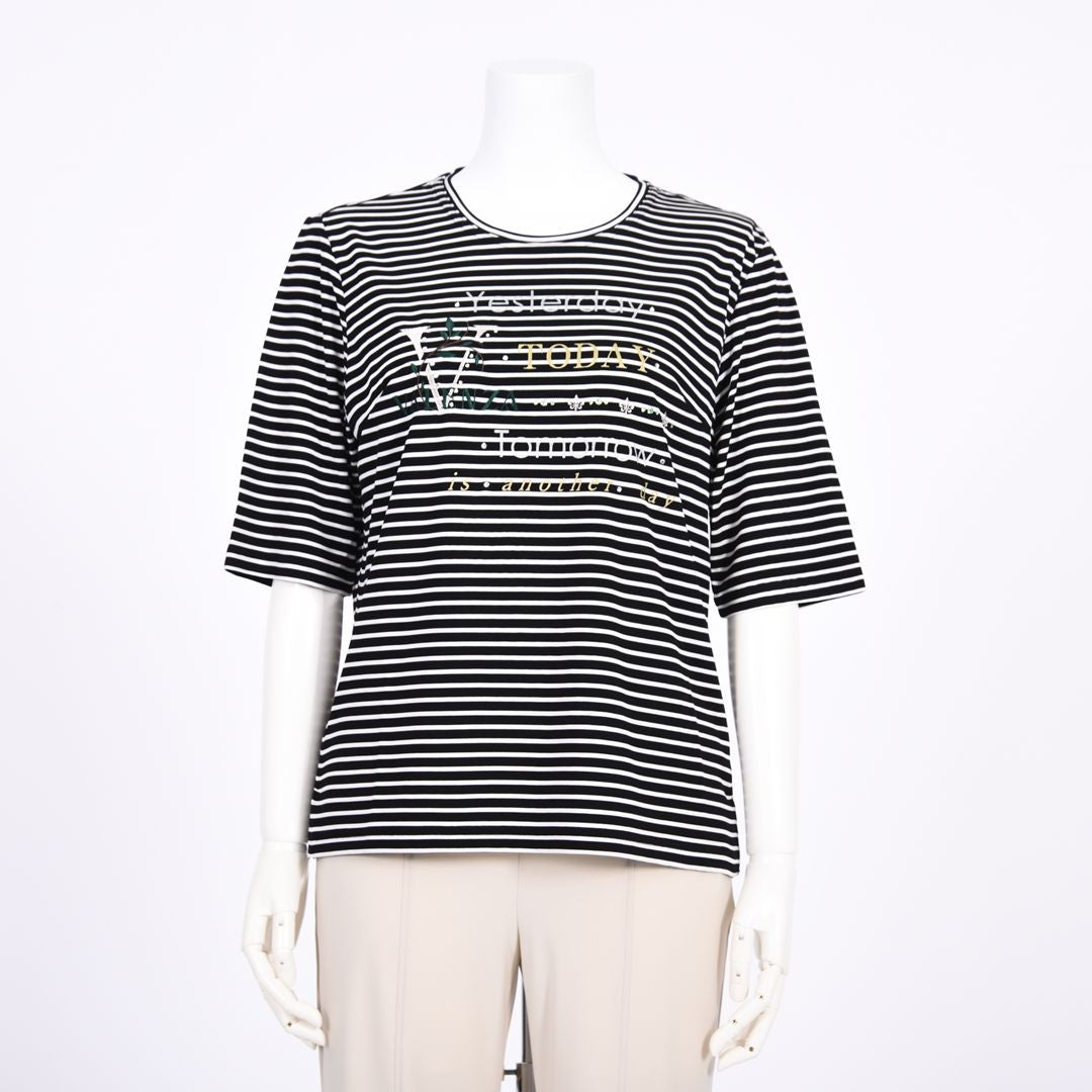 【Lサイズ】5分袖　ボーダーカットソー　VALENZA　5562404