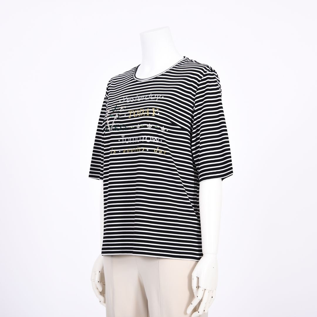 【Lサイズ】5分袖　ボーダーカットソー　VALENZA　5562404