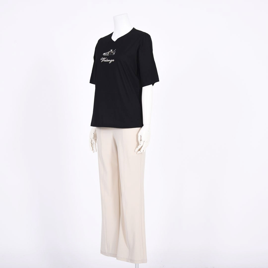 【綿100%】スニーカーモチーフ　5分袖カットソー　VALENZA　5162410