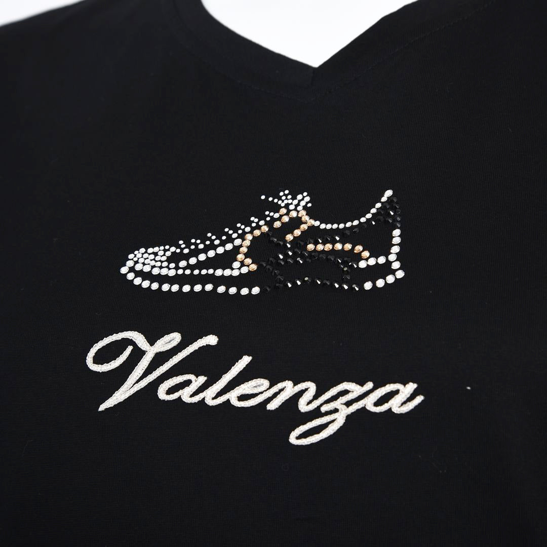 【綿100%】スニーカーモチーフ　5分袖カットソー　VALENZA　5162410