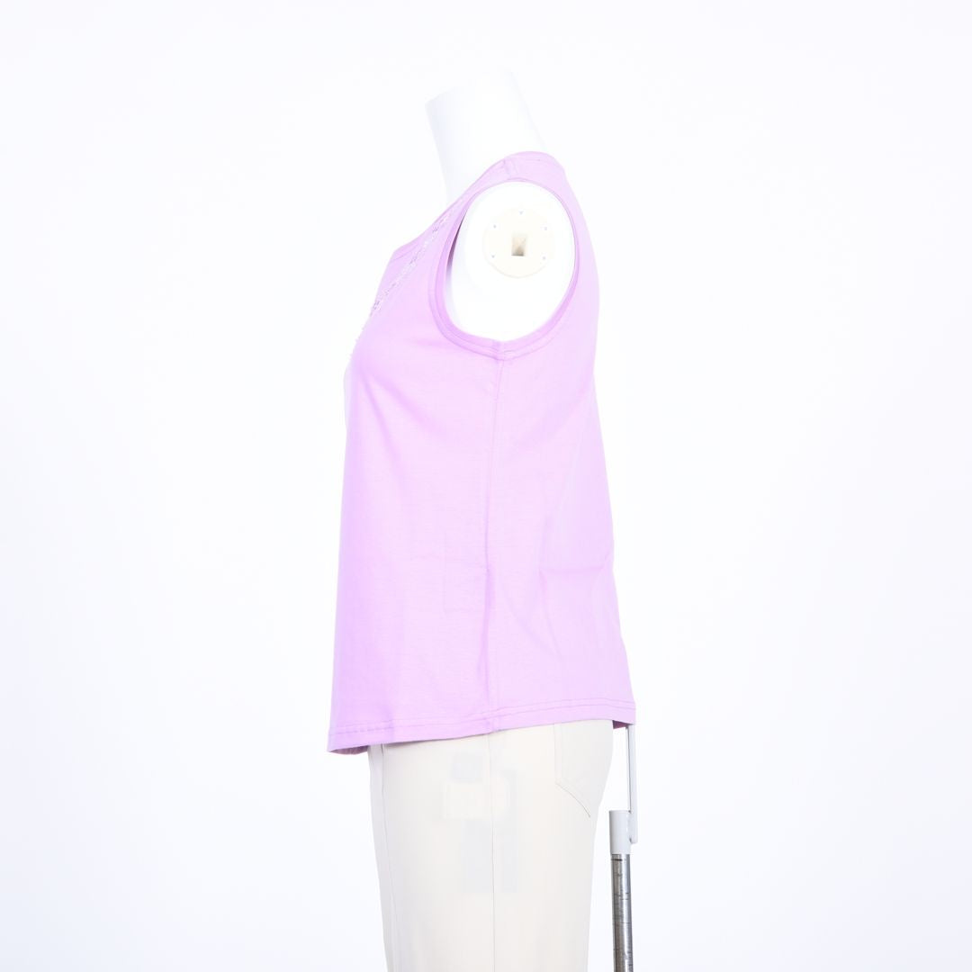 【コットン100%】刺しゅうモチーフ　ノースリーブカットソー　MIMO MODA　2562750