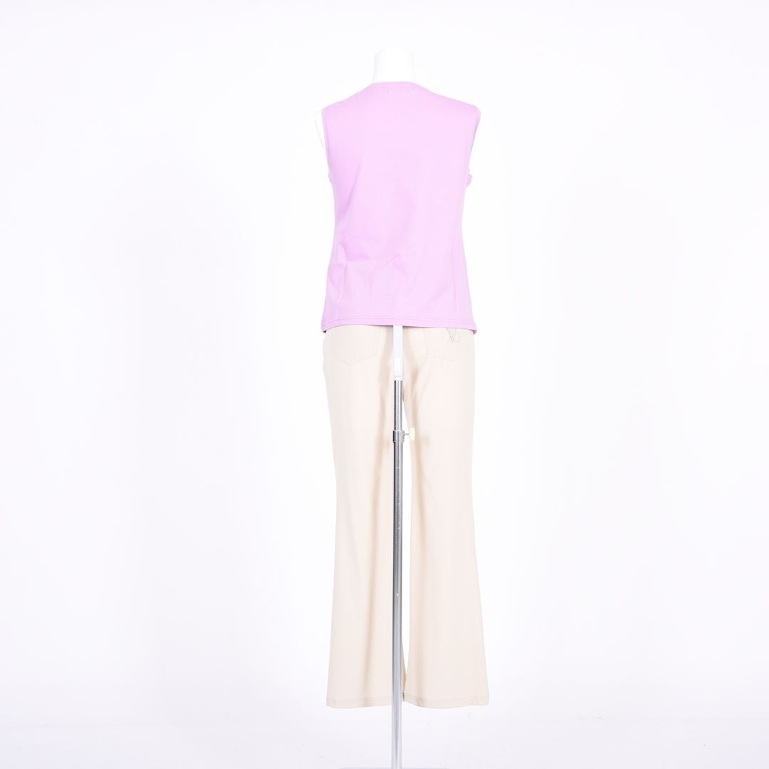 【コットン100%】刺しゅうモチーフ　ノースリーブカットソー　MIMO MODA　2562750