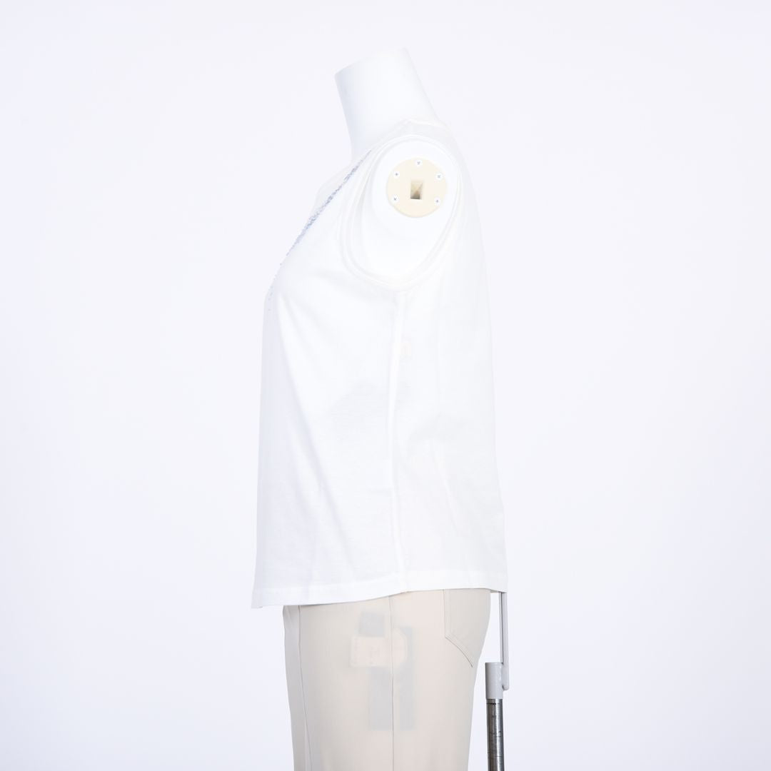 【コットン100%】刺しゅうモチーフ　ノースリーブカットソー　MIMO MODA　2562750